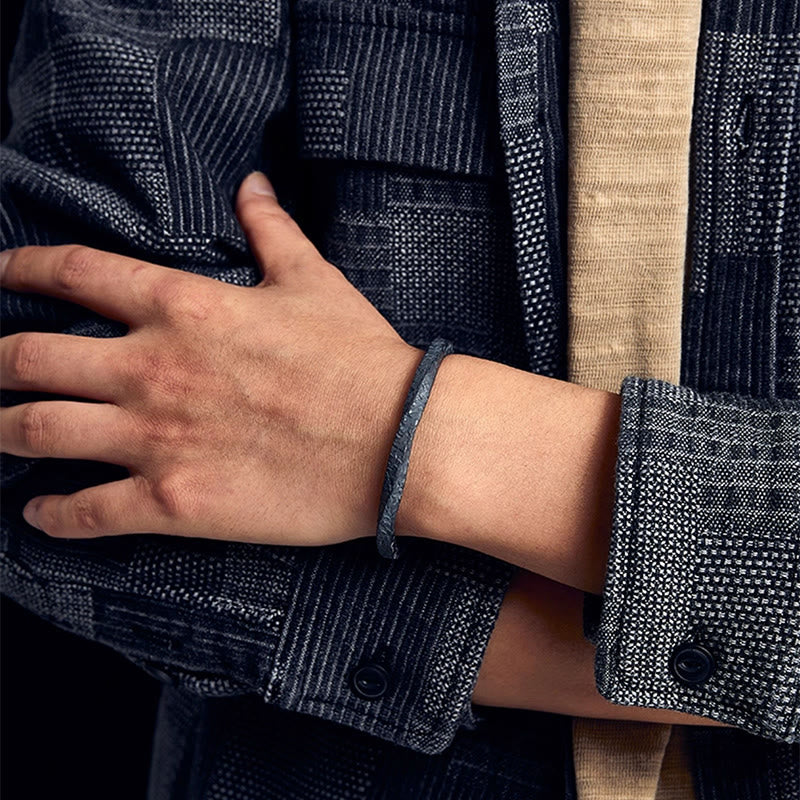 WorldNorse 999 Sterling Silver Dark Textured Gold Trimmed Twisted Bracelet - image 8