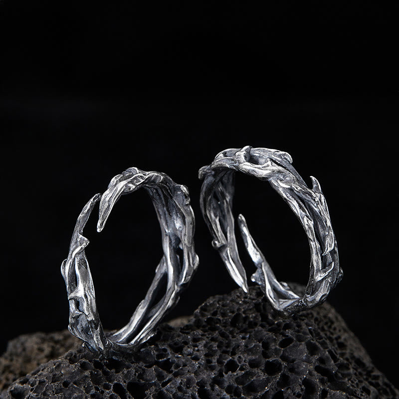 WorldNorse 925 Sterling Silver Twisted Thorn Branch Ring - image 0