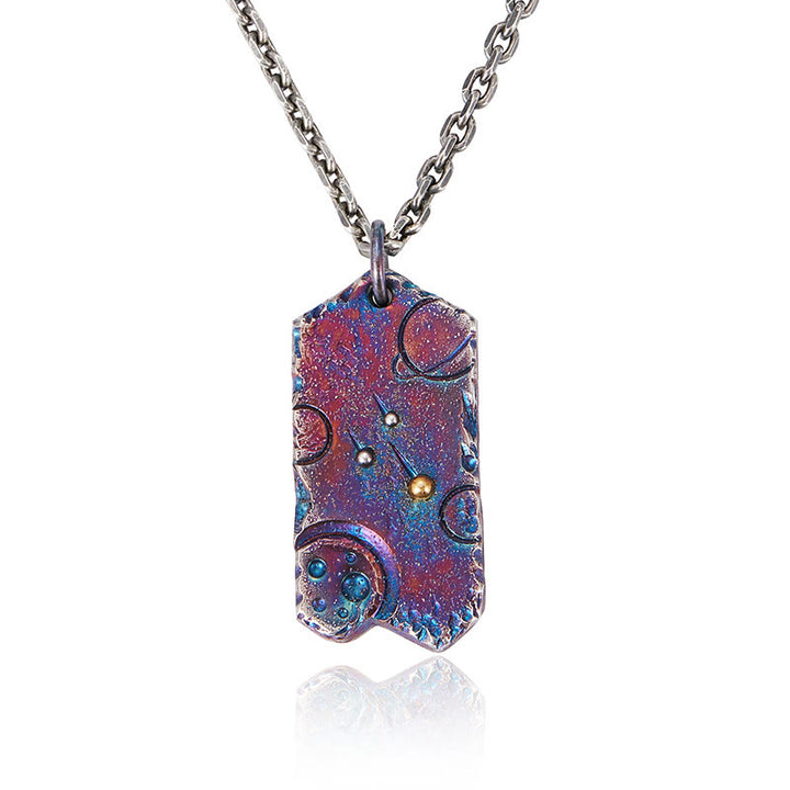 WorldNorse 999 Sterling Silver Celestial Planet Engraved Necklace - image 2