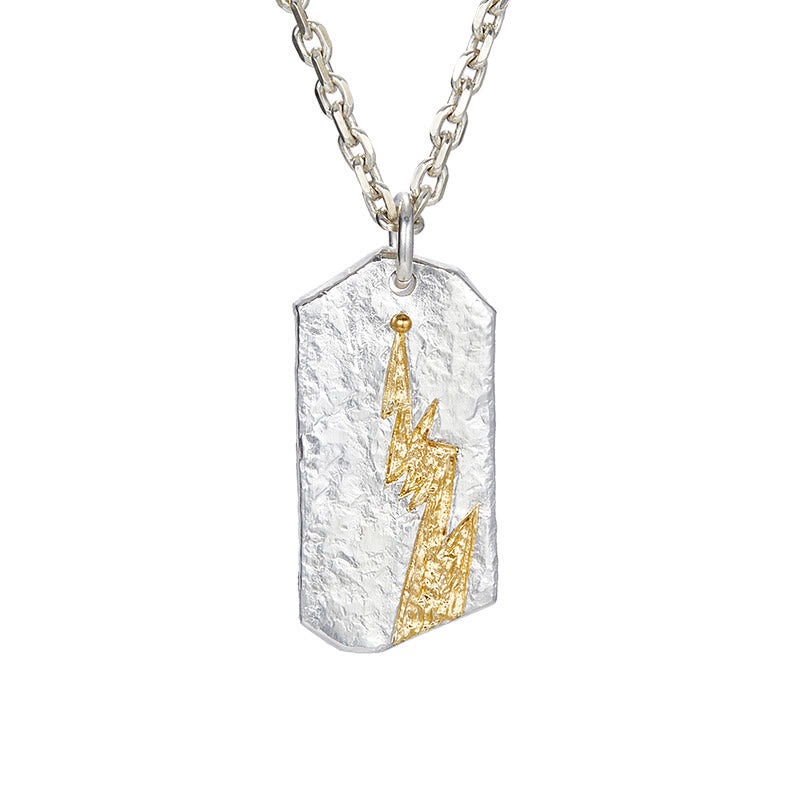 WorldNorse 999 Sterling Silver Textured Lightning Necklace - image 2