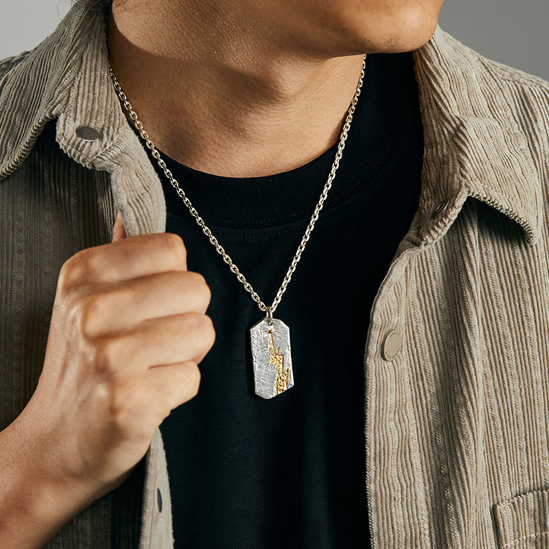 WorldNorse Handcrafted 999 Silver Textured Lightning Necklace - image 5