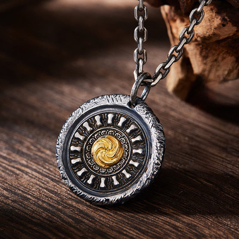 WorldNorse 999 Sterling Silver Spiral Rune Disk Necklace - Handmade ...