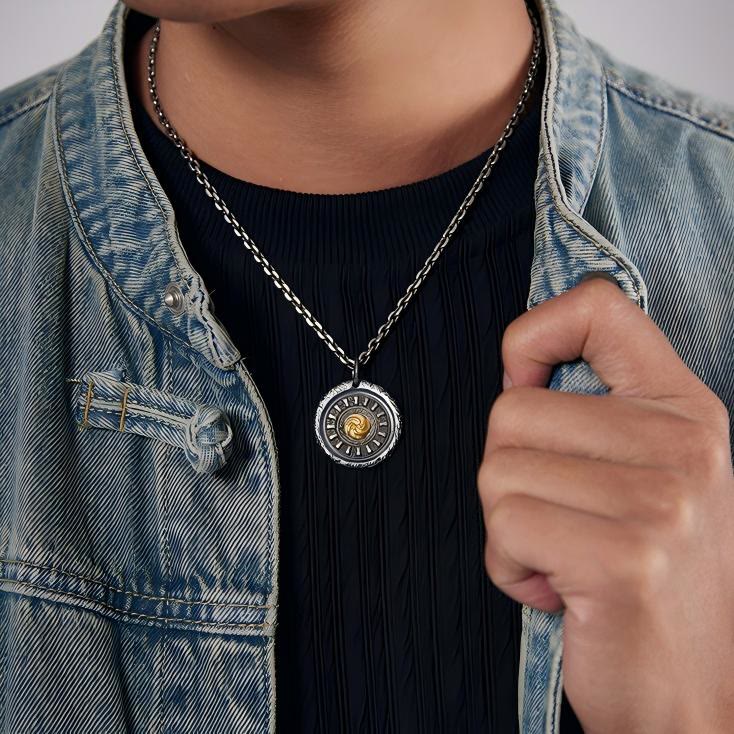 WorldNorse Handcrafted 999 Silver Spiral Rune Disk Necklace - image 8