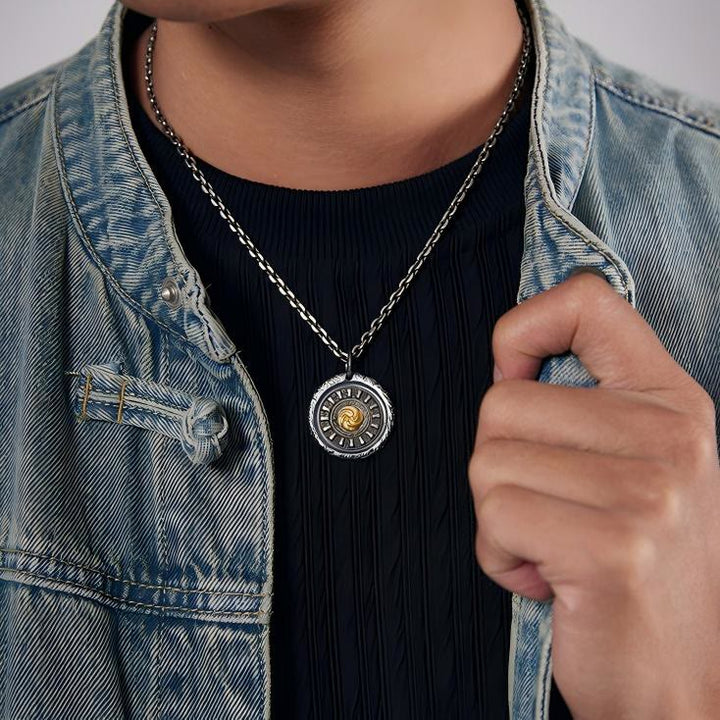 WorldNorse Handcrafted 999 Silver Spiral Rune Disk Necklace - image 8