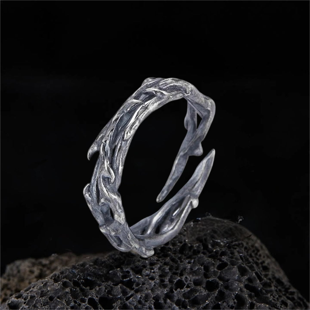 WorldNorse 925 Sterling Silver Twisted Thorn Branch Ring - Inner Circumference 55-62.5 mm - image 2