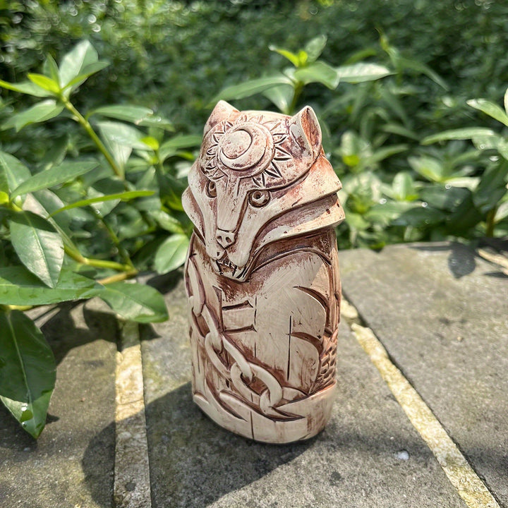 WorldNorse Celestial Chain Wolf Rune Statue Decoration - image 2