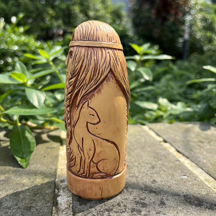 WorldNorse Braided Hair Animal Embrace Statue Decoration - image 3