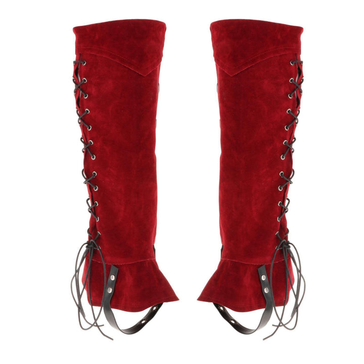 WorldNorse Gothic Lacing Studded Warrior Boots Cover - Claret - One Pair - image 8
