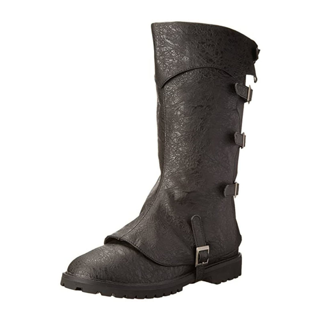 WorldNorse Multi Buckle Textured Fold Over Knee High Boots - image 3
