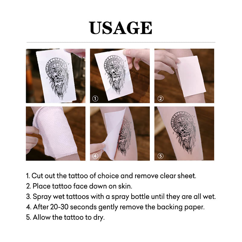 WorldNorse Gothic Vegvisir Raven Symbolism Waterproof Tattoo Stickers - image 4
