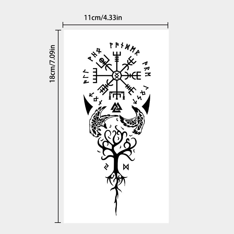 WorldNorse Valknut Tree of Life Waterproof Tattoo Stickers - image 3
