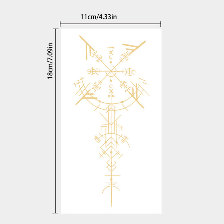 WorldNorse Gilded Vegvisir Lance Waterproof Tattoo Stickers - image 3