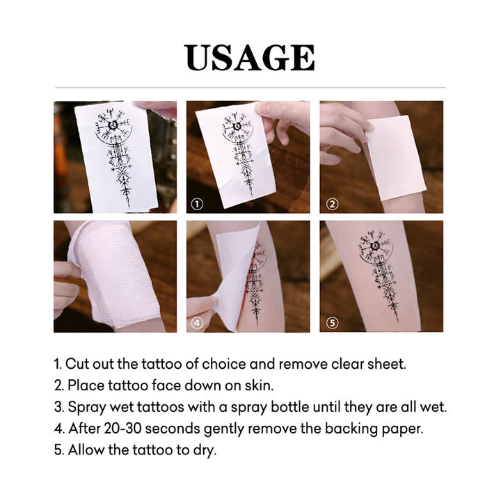 WorldNorse Architect Sigil Pillar Vegvisir Waterproof Tattoo Stickers - image 4