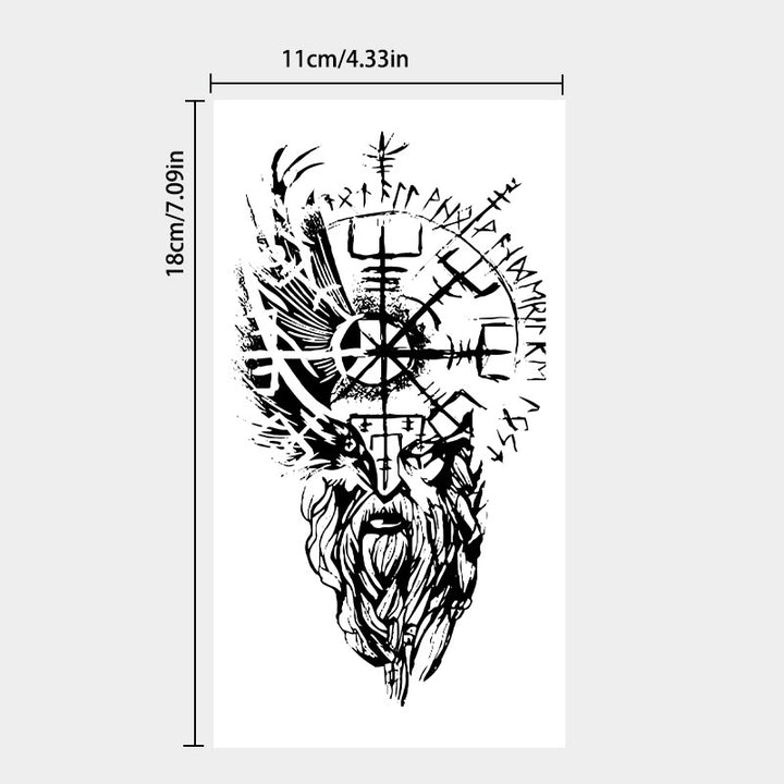 WorldNorse Seer Odin Totem Vegvisir Waterproof Tattoo Stickers - image 3