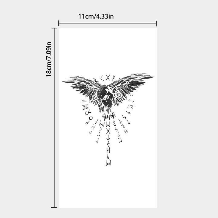 WorldNorse Viking Rune Cascade Raven Waterproof Tattoo Stickers - image 3
