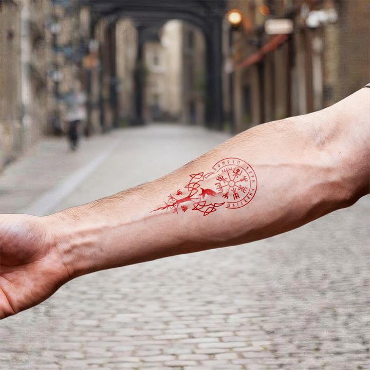 WorldNorse Rune Raven Yggdrasil Waterproof Tattoo Stickers - image 6