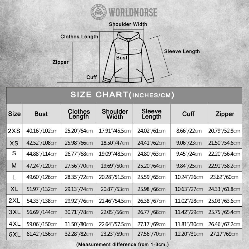 WorldNorse Helm of Awe Rune Zipper Hoodie Coat - image 1