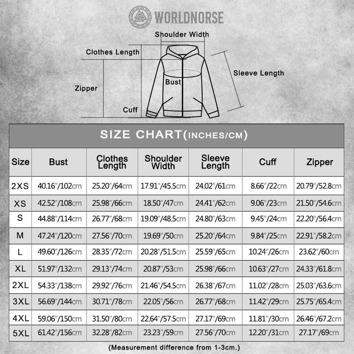 WorldNorse Helm of Awe Rune Zipper Hoodie Coat - image 1