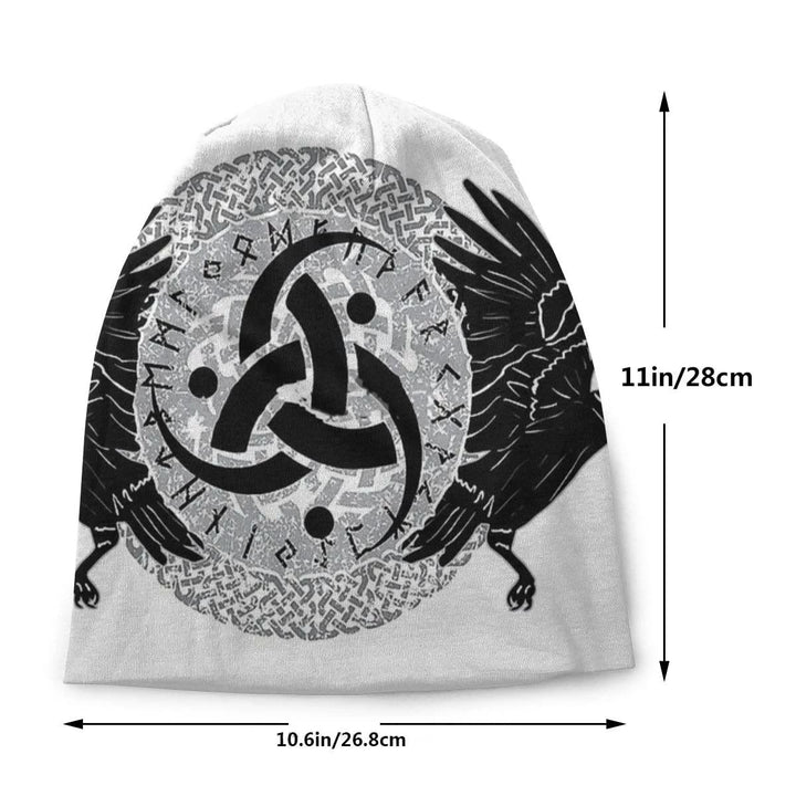WorldNorse Raven Triple Horn of Odin Celtic Knot Beanie - image 2