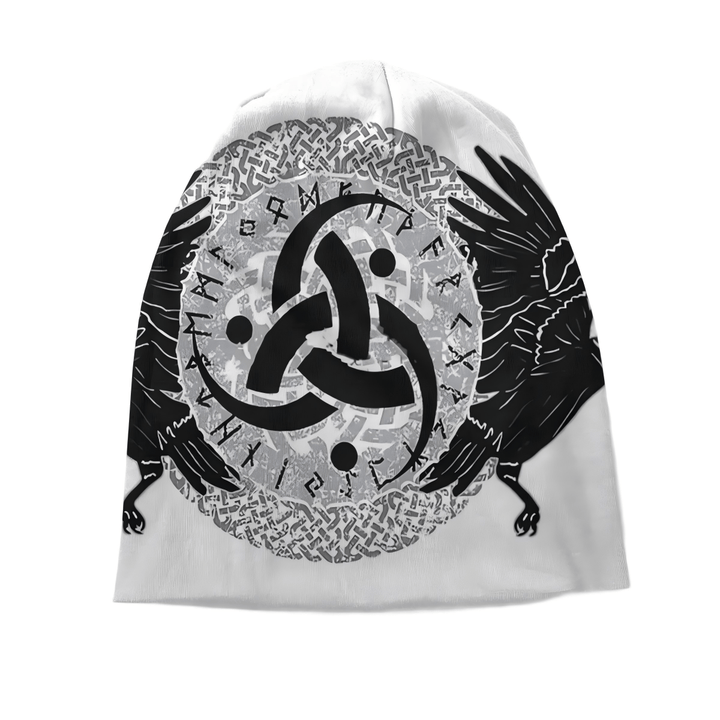 WorldNorse Raven Triple Horn of Odin Celtic Knot Beanie - image 1