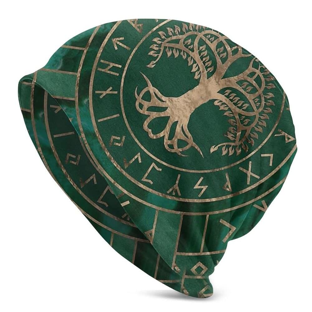 WorldNorse Emerald Yggdrasil Rune Beanie - Yggdrasil - image 0