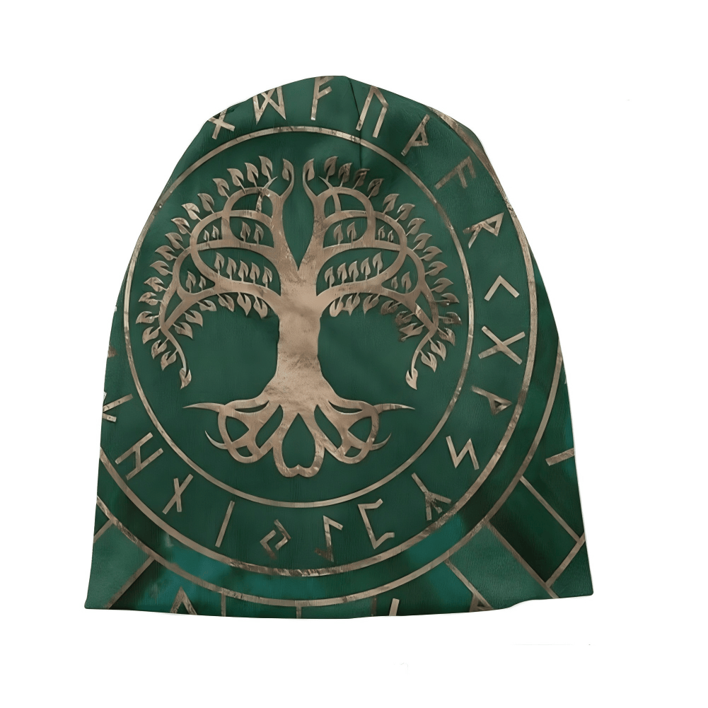 WorldNorse Emerald Yggdrasil Rune Beanie - image 1