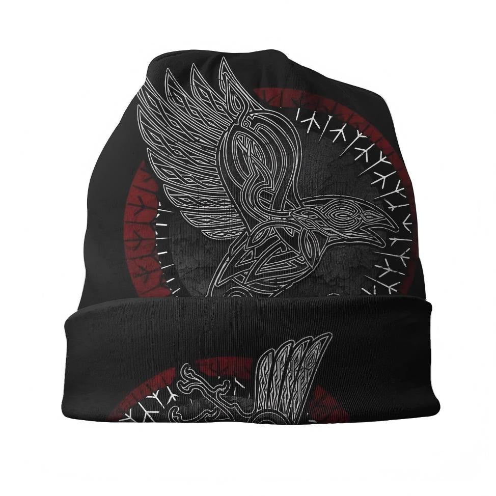 WorldNorse Crimson Raven Rune Beanie - image 1