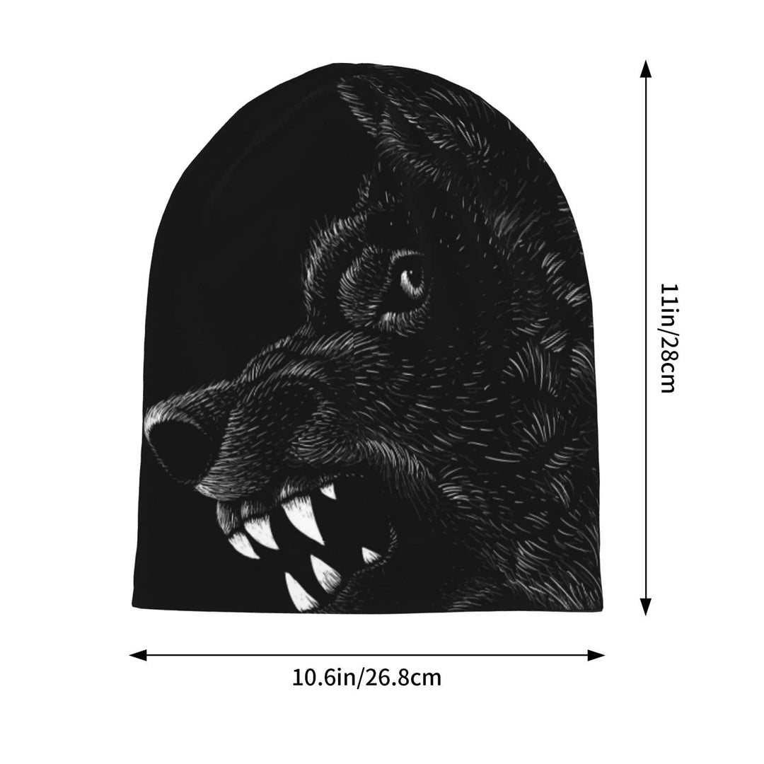 WorldNorse Monochrome Fenrir Wolf Beanie - image 3