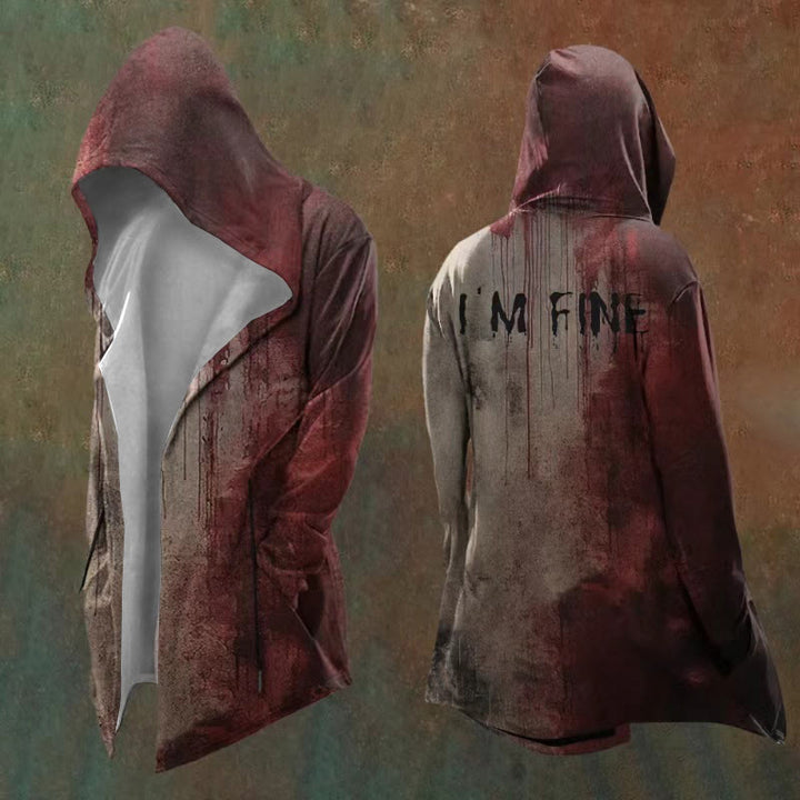 WorldNorse I AM FINE Printed Casual Hooded Jacket - US/UK/AU48，EU58 (4XL) - image 0