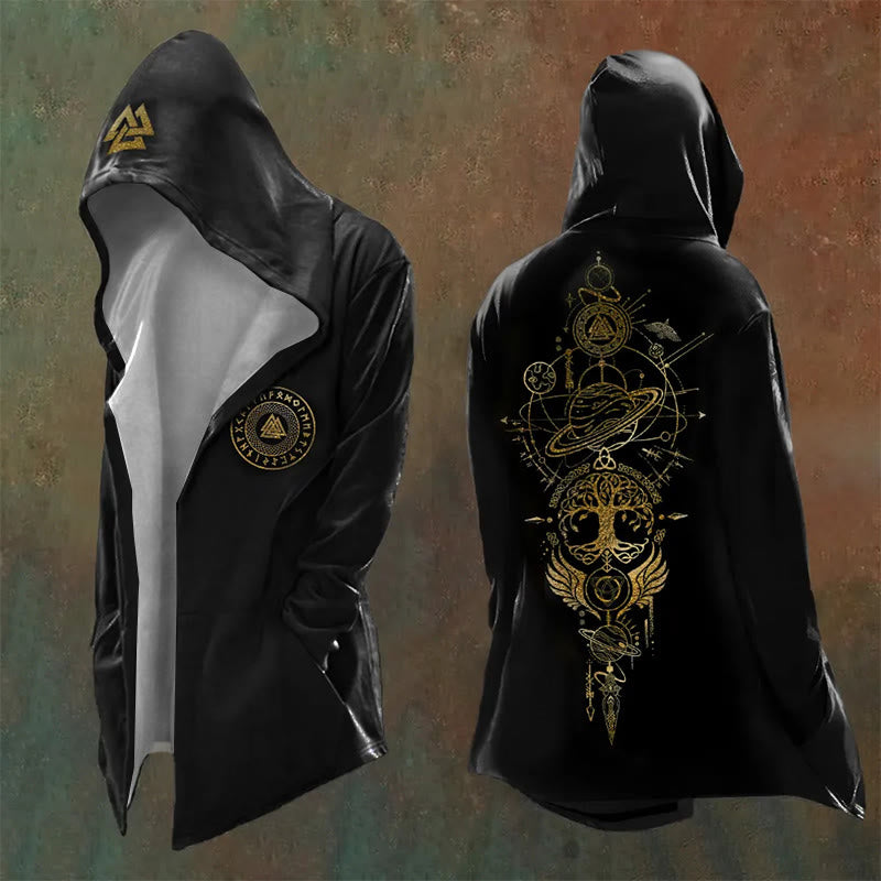 WorldNorse Yggdrasil Celtic Knot Planet Hooded Jacket - US/UK/AU48，EU58 (4XL) - image 0
