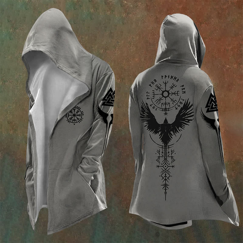WorldNorse Raven Vegvisir Totem Hooded Jacket - US/UK/AU48，EU58 (4XL) - image 0
