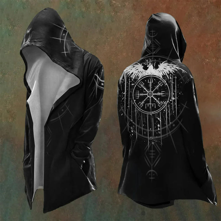 WorldNorse Viking Vegvisir Raven Hooded Jacket  - US/UK/AU48，EU58 (4XL) - image 0