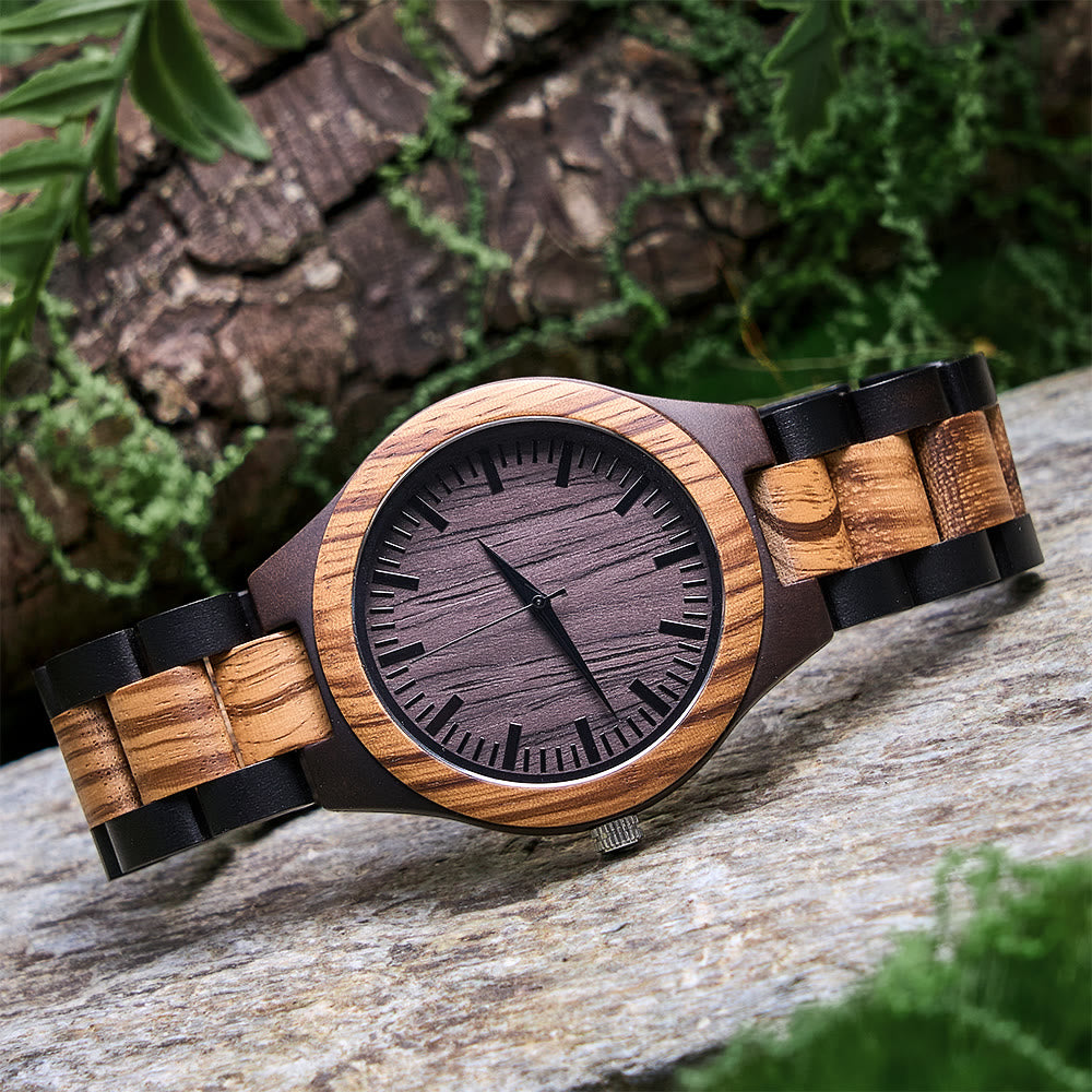 WorldNorse Two-Tone Wilderness-Striped Wooden Watch - image 4