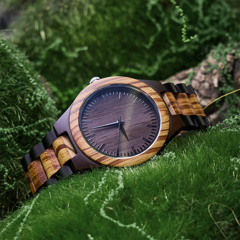 WorldNorse Two-Tone Wilderness-Striped Wooden Watch - image 2