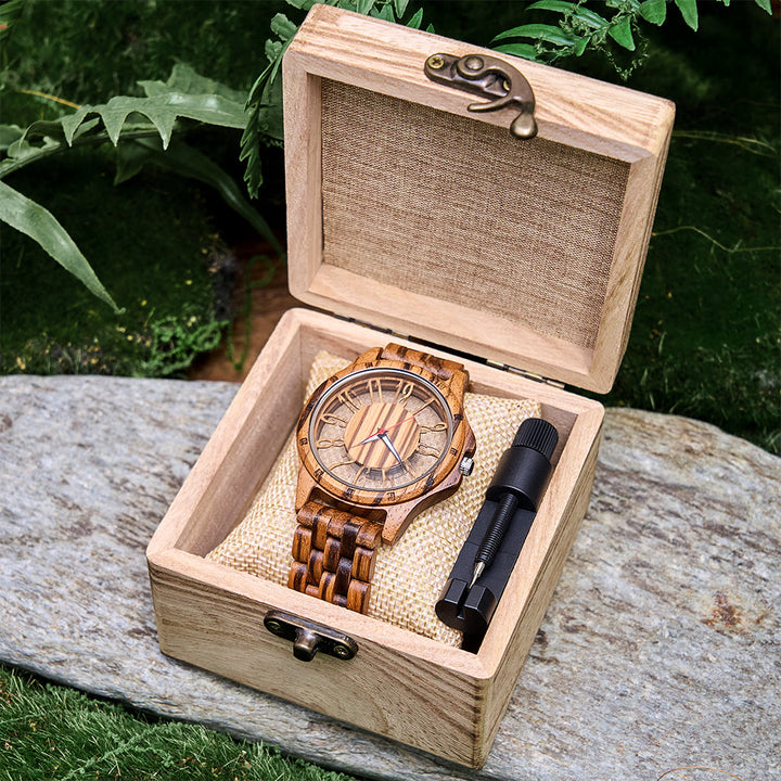 WorldNorse Solar Engraved Skeleton Wooden Watch - image 5