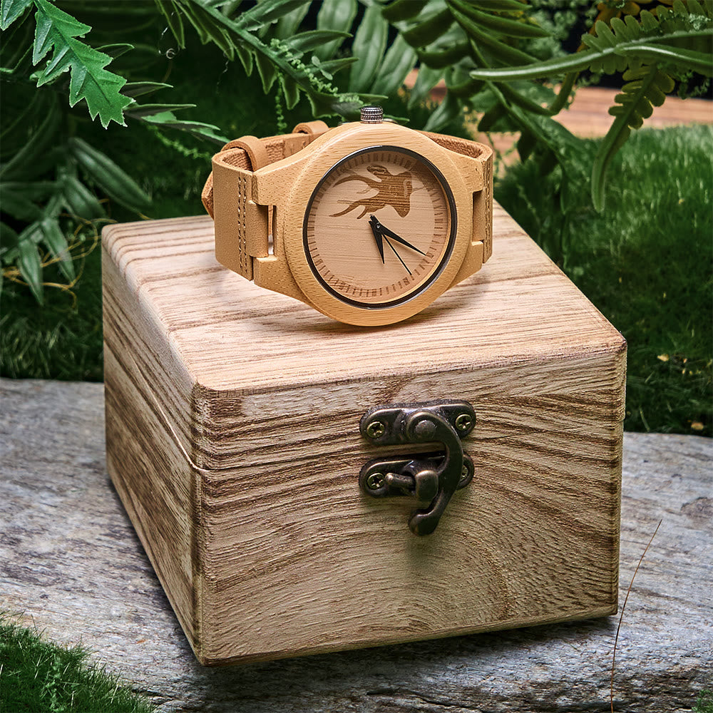 WorldNorse Elk-Profile Textured Wooden Watch - image 6