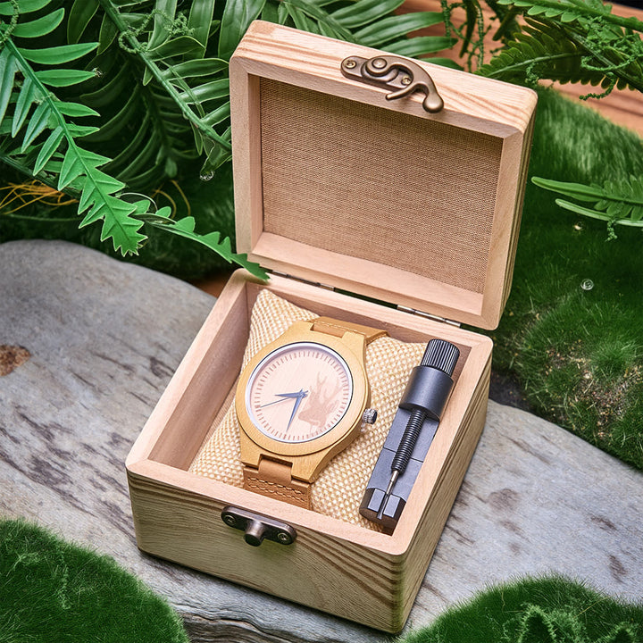 WorldNorse Elk-Profile Textured Wooden Watch - image 5