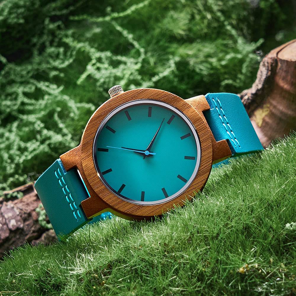 WorldNorse Aqua Blue Contrast Wooden Watch - image 2