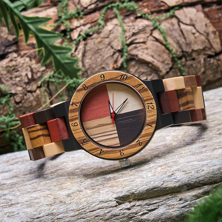 WorldNorse Multi-Wood Patchwork Wooden Watch - image 4