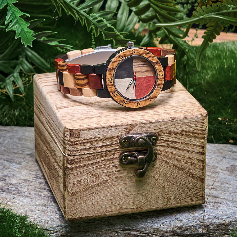 WorldNorse Multi-Wood Patchwork Wooden Watch - image 6