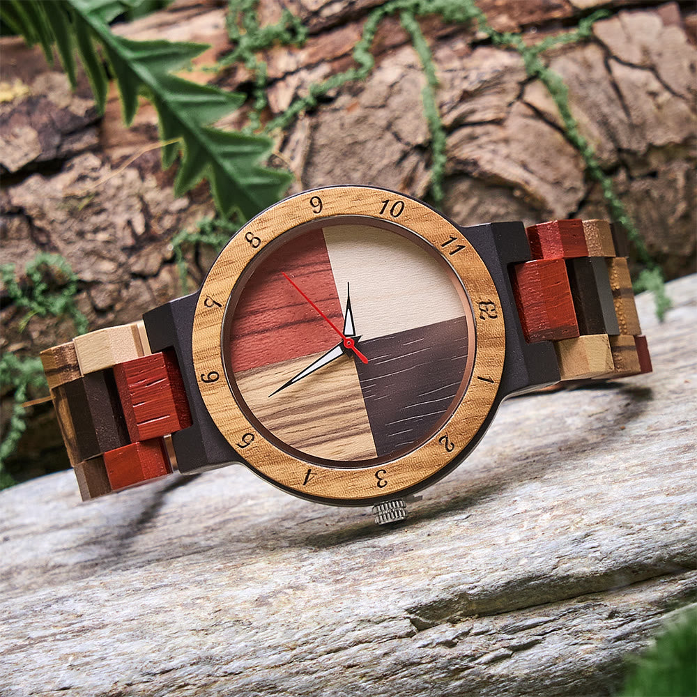 WorldNorse Color Block Multiwood Wooden Watch - image 4