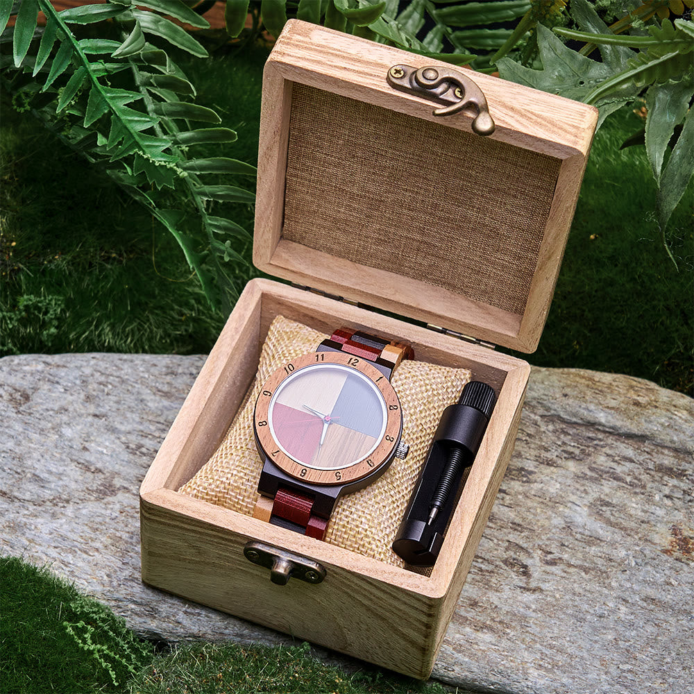 WorldNorse Color Block Multiwood Wooden Watch - image 5