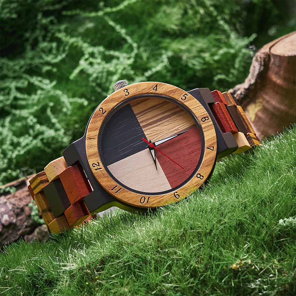 WorldNorse Color Block Multiwood Wooden Watch - image 2