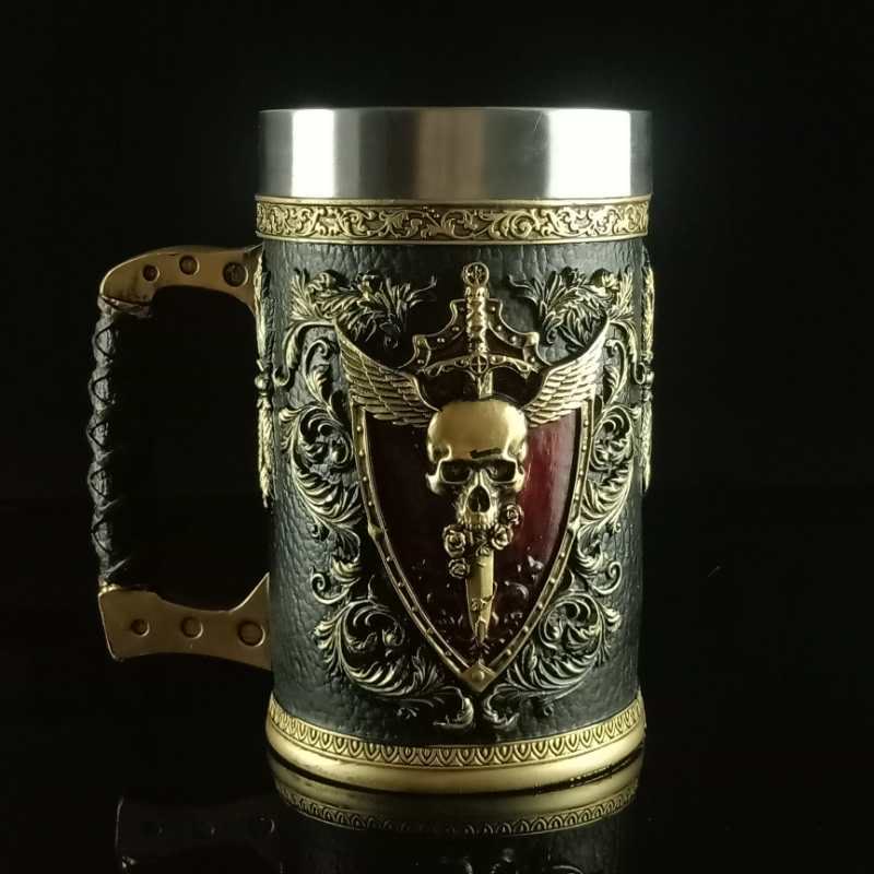 WorldNorse Gothic Skull Winged Sword Mug - image 3