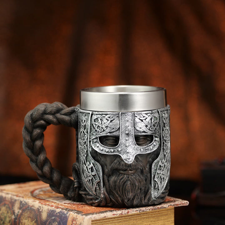 WorldNorse Viking Warrior-Encrusted Braided Mug - Brown - image 5
