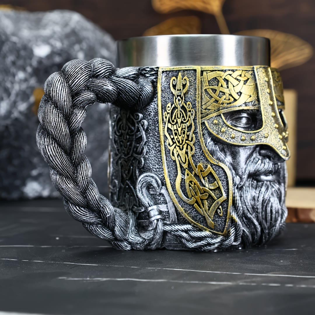 WorldNorse Viking Warrior-Encrusted Braided Mug - image 1