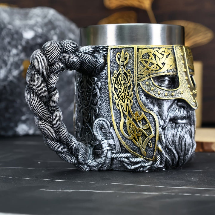 WorldNorse Viking Warrior-Encrusted Braided Mug - image 1