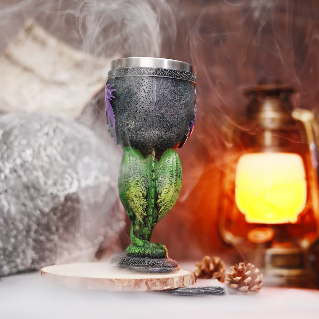 WorldNorse Mythical Purple Dragon Green Serpentine Mug - image 3