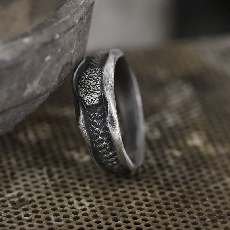 WorldNorse 999 Sterling Silver Serpent Scale Encrusted Handcrafted Ring - image 4