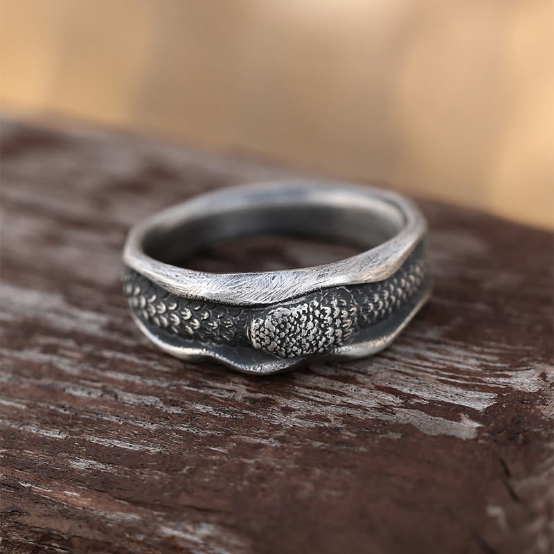 WorldNorse 999 Sterling Silver Serpent Scale Encrusted Handcrafted Ring - AU Size V1/2 (US 11) - image 0